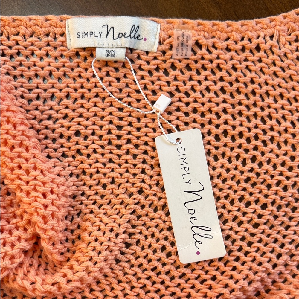 Simply Noelle Peach Sweater Crop Cardigan, Small, NWOT - Picture 3 of 9